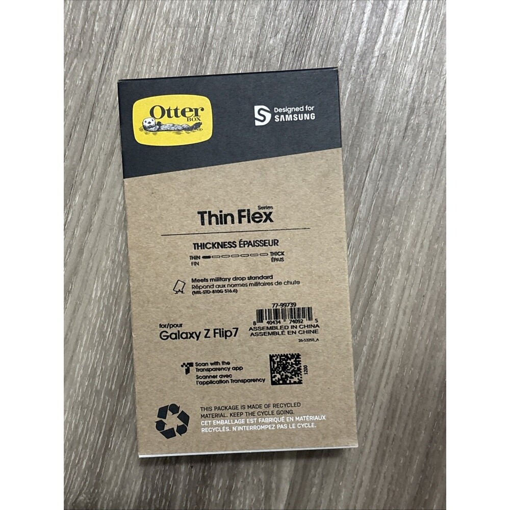OtterBox Galaxy Z FLIP7 Thin Flex Series Case - Clear Ultra-Slim Hard case Soft